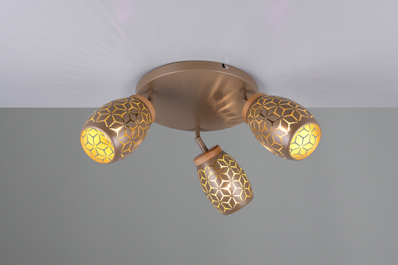 Plafoniera Bidar, RL, 58x27 cm, 10W, 3x E14, metal, aramiu - imagine 3